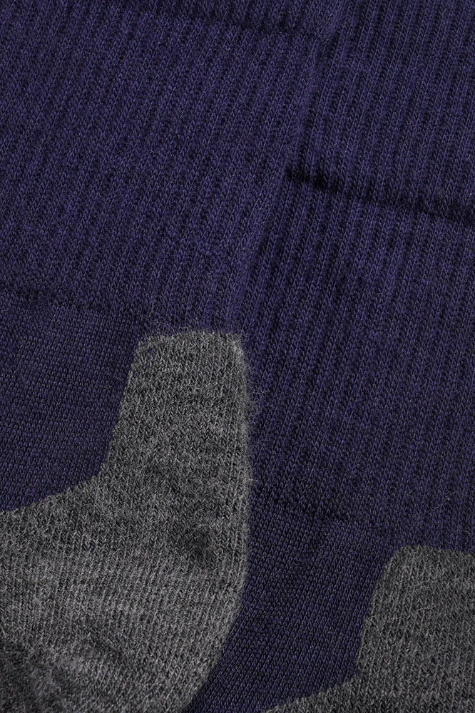 S12 Merino Wollen Wandelsok Hoog Marine