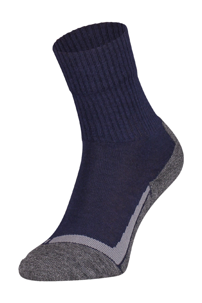 S12 Merino Wollen Wandelsok Hoog Marine