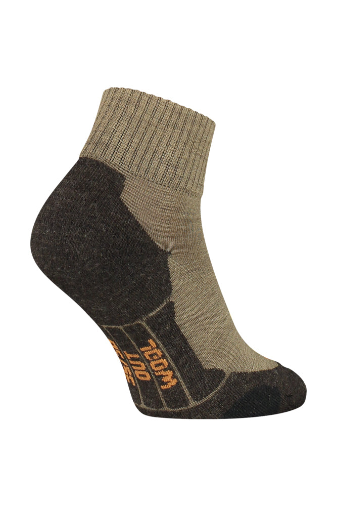 S18 Merino Wollen Wandel Sok Halfhoog Beige
