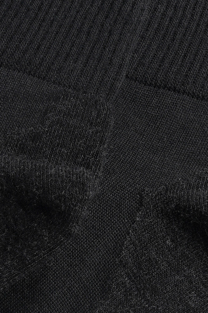 S18 Merino Wollen Wandelsok Halfhoog Black