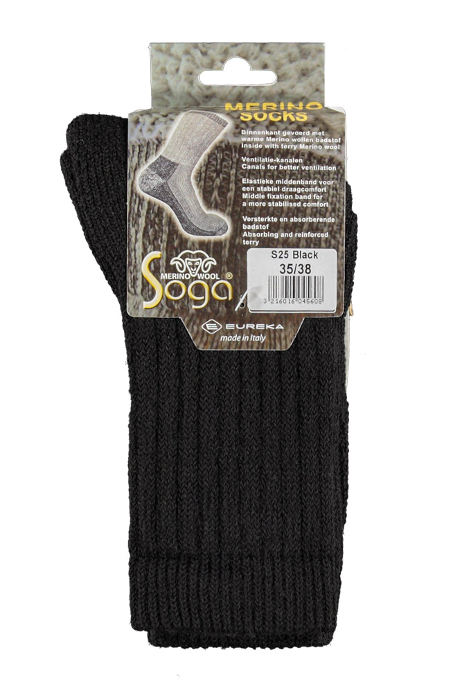 S25 Merino Wollen Sok Heavy Black