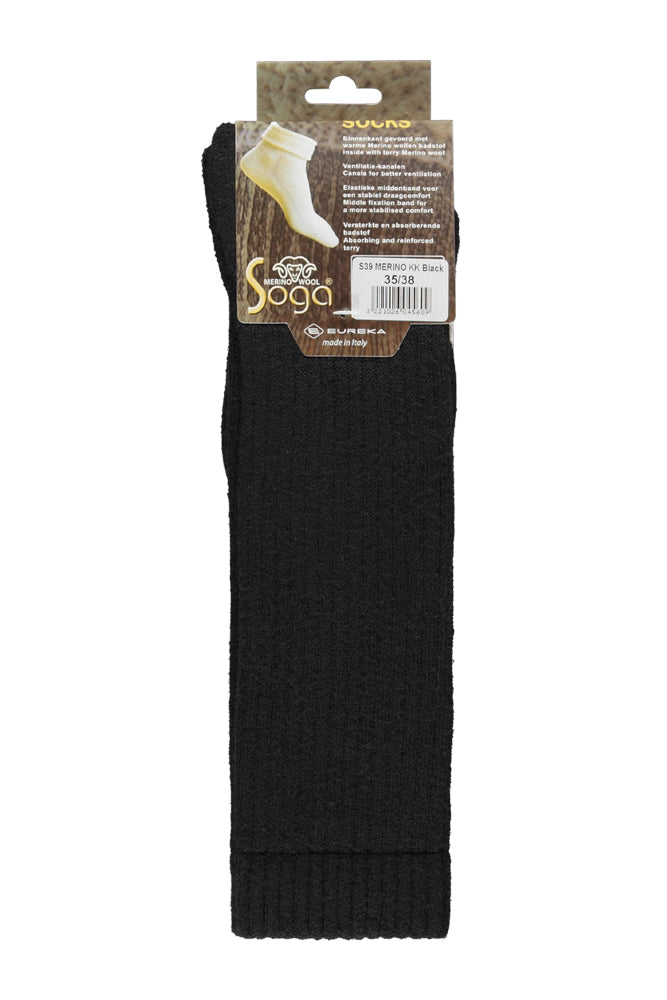 S39 Merino Wollen Kniekous Black