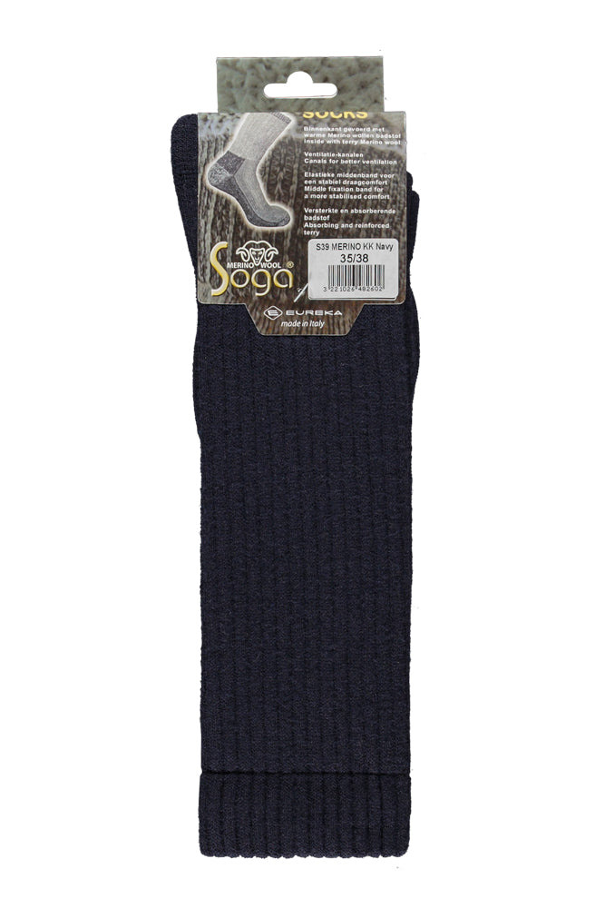 S39 Merino Wollen Kniekous Marine