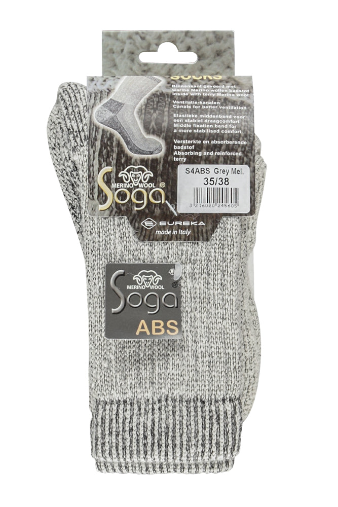 S04 Antislip Merino Wolle Sok Grey