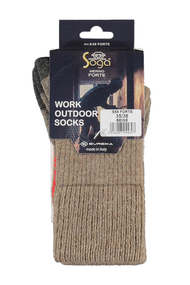 S59 Merino Wollen Werksok Beige