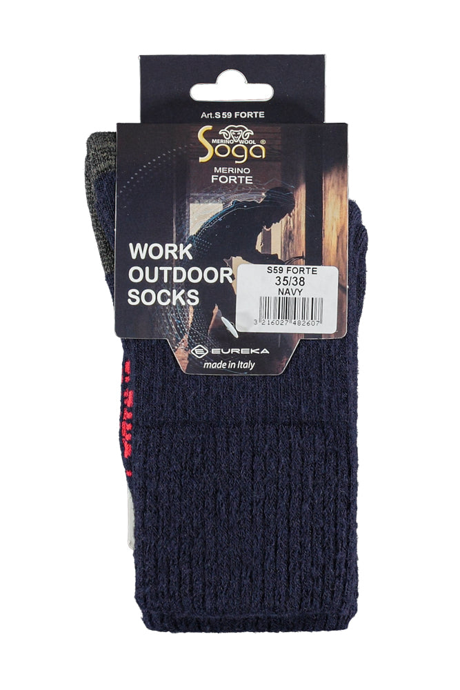 S59 Merino Wollen Werksok Navy