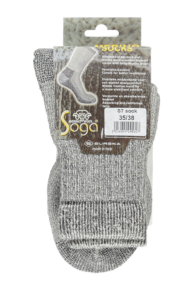 S07 Merino Wollen Sok Light Grey